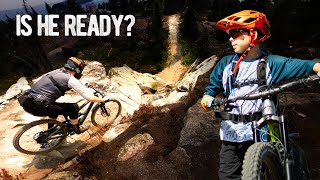 Taking my kid down Pinkbike Academy's RACE COURSE 