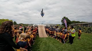 RIDING THROUGH A TUNNEL OF KIDS!!!! - MATAURA...