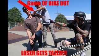 Game of Bike On SKATEBOARD BIKE!! (LOSER GETS...