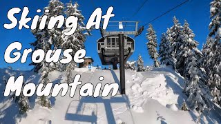 Skiing At Grouse Mountain, B.C.