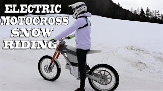 ELECTRIC MOTOCROSS RIDING in the SNOW /...