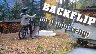 My first ever landed BACKFLIP on a mini ramp