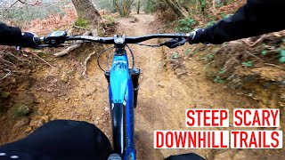 STEEP, SCARY DOWNHILL RIDING WITH A FEW NEAR...