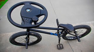 BMX RIDING WITH STEERING WHEEL