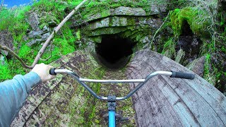 BMX RIDING DOWN A DARK CAVE