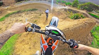 ELECTRIC DIRT BIKE RIDING ON BMX DIRT JUMPS