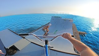 BMX RIDING ON A FLOATING RAMP