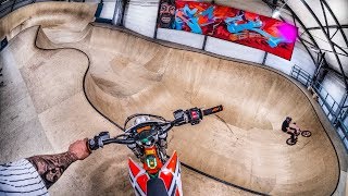 DIRT BIKE RIDING IN HUGE INDOOR...