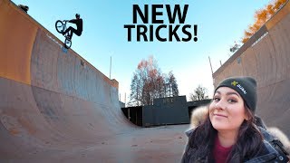 LEARNING NEW BMX TRICKS WITH MY GIRLFRIEND!