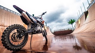 DIRT BIKE VS WET VERT RAMP!