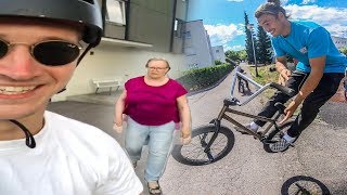 OLD LADY HATES BMX RIDING!