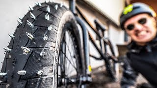 DEADLY STUDDED TIRES ON MY BMX BIKE!