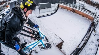 SUPER SIZE VERT RAMP SNOW BMX RIDING!