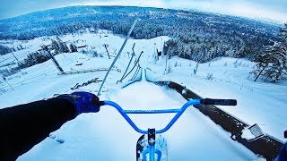 SNOW BMX HILLBOMB ON SKI JUMP!!