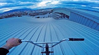 SKETCHY ROOFTOP HILLBOMB ON BMX!!