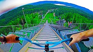 EXTREME BMX HILL BOMB ON SKI JUMP OSLO