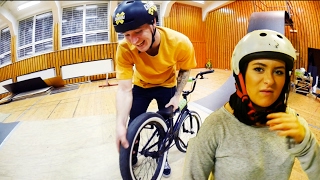 I GOT SPONSORED AND BROKE HER BMX BIKE!!