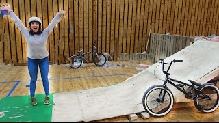 SHE DID HER FIRST BMX TRICK!!
