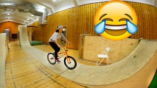 HER FIRST TIME RIDING BMX!!