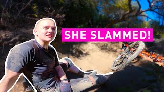 Aliso Mountain Biking - She Slammed!