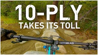 Snow Summit. Crash on 10-Ply. Mountain biking...