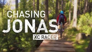 Chasing Jonas, XC mountain bike racer at...