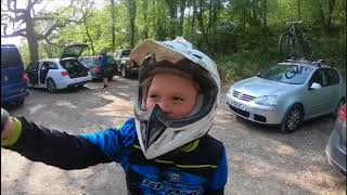 Harry 8 rides his spawn mtb at Bike Park Wales