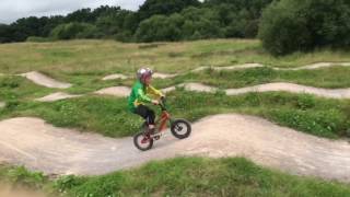 6 yr old clearing Jumps at the Pump track