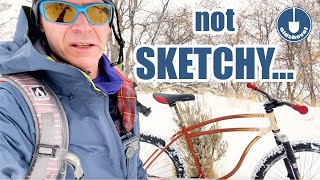 Snow Biking on a Klunker Isn't Sketchy Right