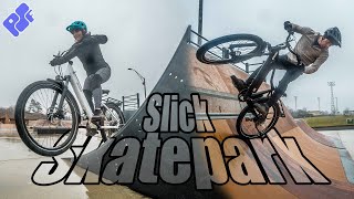 Slippery Skatepark Session on E-Commuter...