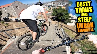 DUSTY MTB TRAILS AND STEEP URBAN DOWNHILL IN...