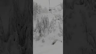 Going Up A Chair Lift on Grouse Mountain In A...