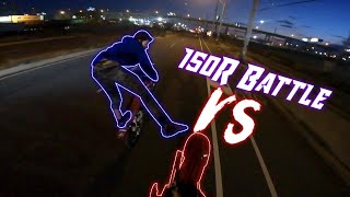 CRAZY CRF150RB BATTLE!! *MY BIKE ALMOST BLEW UP*