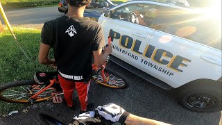 COPS MAD AT US FOR RIDING BIKES IN THE STREET!!