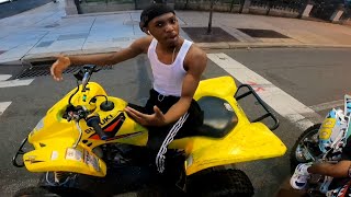 HE RAN HIM OVER WITH HIS 4WHEELER!!