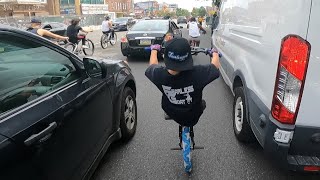 8 YEAR OLD WHEELIES THROUGH TRAFFIC!! *PHILLY...