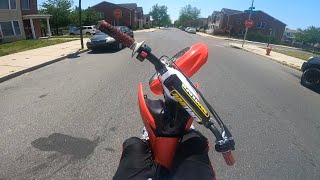 CRF 70 WHEELIES THROUGH SOUTH PHILLY HOODS!!