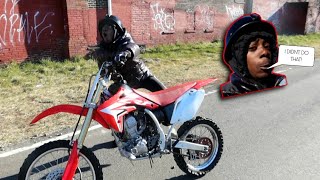 I LET SYHIR RIDE MY 2020 CRF150RB!! *HE BROKE...