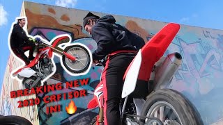BREAKING MY NEW 2020 CRF150R IN!!