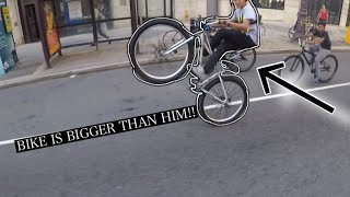 COMBOS ON BIKE BIGGER THAN HIM!!!