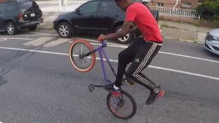 WHEELIES ON 20IN BMX BIKE!!!