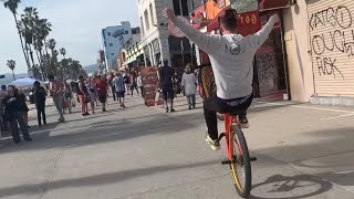 INSANE WHEELIE STUNTS THROUGH VENICE BEACH...