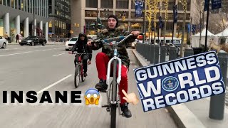 LONGEST NO FRONT WHEEL WHEELIE EVER!! (THIS IS...