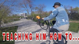 TEACHING JESSE HOW TO WHEELIE!!!