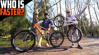 WHO WON?? ME ON A DIRT JUMP BIKE RACING BEN ON...