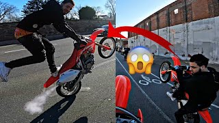 2021 CRF150RB BATTLES IN TRAFFIC!!