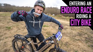 RACING AN MTB ENDURO ON A SHOPPING BIKE!!