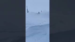 Dropping into some fresh wind blown powder off...
