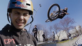 Frontflip z bandy na PUMPTRACKU! | Godziek...
