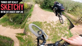 THIS WAS A CLOSE CALL ON A HUGE DH JUMP LINE!!